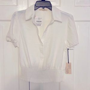 Juniors White Dress Shirt - Size Medium